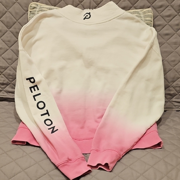 Peloton Women's Pink and White Ombre Half Zip Sweatshirt - Picture 14 of 16